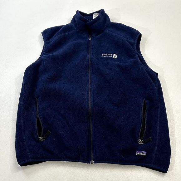 Patagonia Other - Patagonia Men's Synchilla Fleece Vest Navy Embroidered Logo, Size MEN'S XL